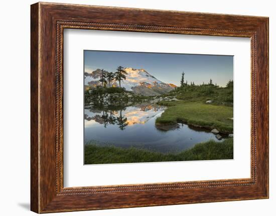 Washington, Mt. Baker Reflecting in a Tarn on Park Butte-Gary Luhm-Framed Photographic Print