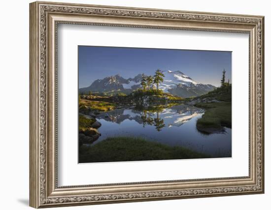 Washington, Mt. Baker Reflecting in a Tarn on Park Butte-Gary Luhm-Framed Photographic Print