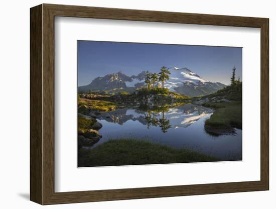 Washington, Mt. Baker Reflecting in a Tarn on Park Butte-Gary Luhm-Framed Photographic Print