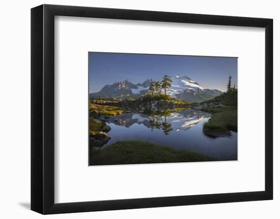 Washington, Mt. Baker Reflecting in a Tarn on Park Butte-Gary Luhm-Framed Photographic Print