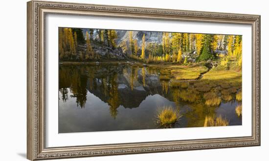 Washington, Mt. Stuart Reflects in a Tarn Near Horseshoe Lake, Alpine Lakes Wilderness. Panorama-Gary Luhm-Framed Photographic Print