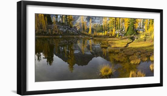 Washington, Mt. Stuart Reflects in a Tarn Near Horseshoe Lake, Alpine Lakes Wilderness. Panorama-Gary Luhm-Framed Photographic Print
