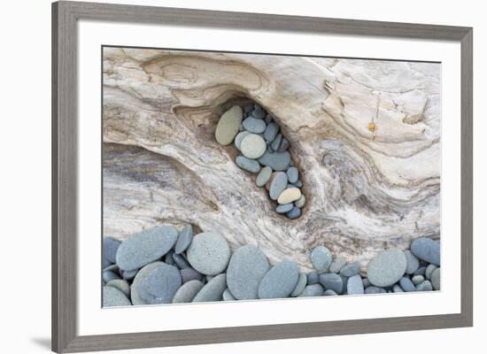 Washington, Olympic National Park. Beach Wood and Pebbles-Jaynes Gallery-Framed Photographic Print