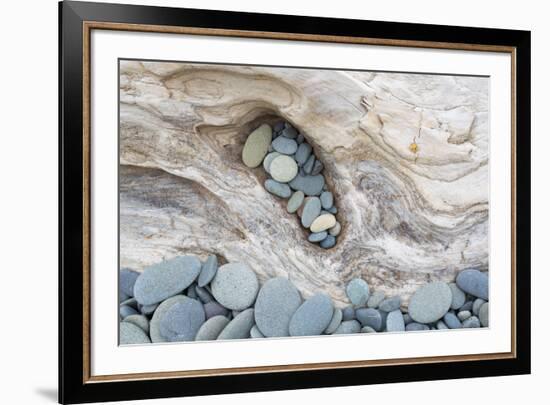 Washington, Olympic National Park. Beach Wood and Pebbles-Jaynes Gallery-Framed Photographic Print