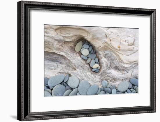 Washington, Olympic National Park. Beach Wood and Pebbles-Jaynes Gallery-Framed Photographic Print