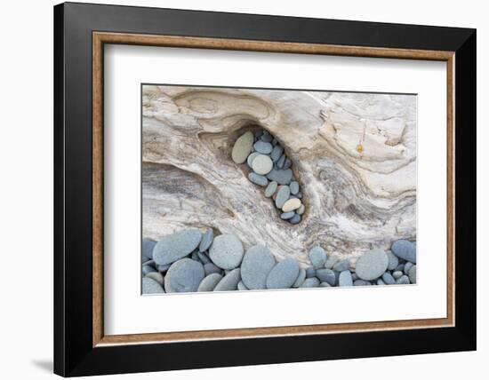 Washington, Olympic National Park. Beach Wood and Pebbles-Jaynes Gallery-Framed Photographic Print