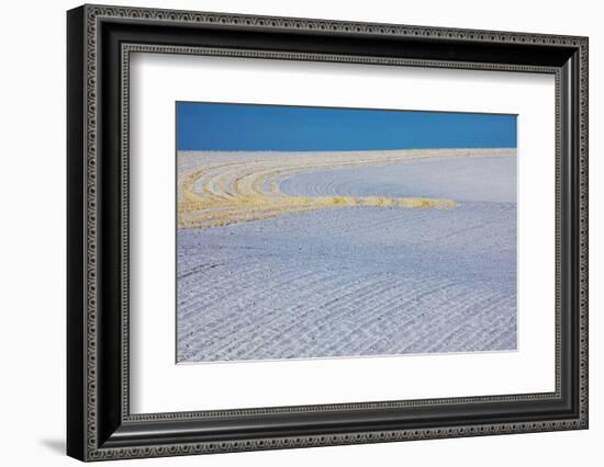Washington, Palouse Country, Patterns in Snow Covered Wheat Fields-Terry Eggers-Framed Photographic Print