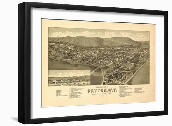 Washington - Panoramic Map of Dayton-Lantern Press-Framed Art Print