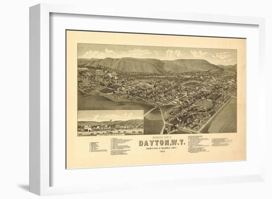 Washington - Panoramic Map of Dayton-Lantern Press-Framed Art Print