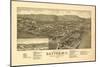 Washington - Panoramic Map of Dayton-Lantern Press-Mounted Art Print