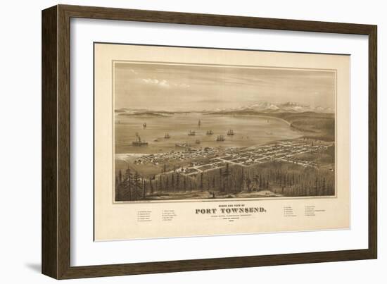 Washington - Panoramic Map of Port Townsend-Lantern Press-Framed Art Print