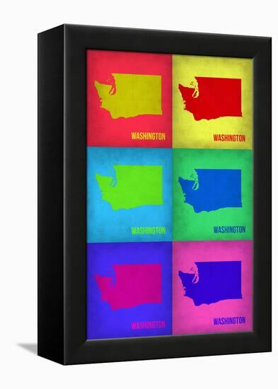 Washington Pop Art Map 1-NaxArt-Framed Stretched Canvas