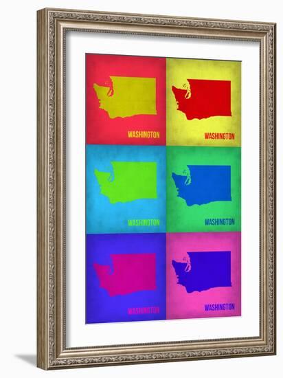 Washington Pop Art Map 1-NaxArt-Framed Art Print