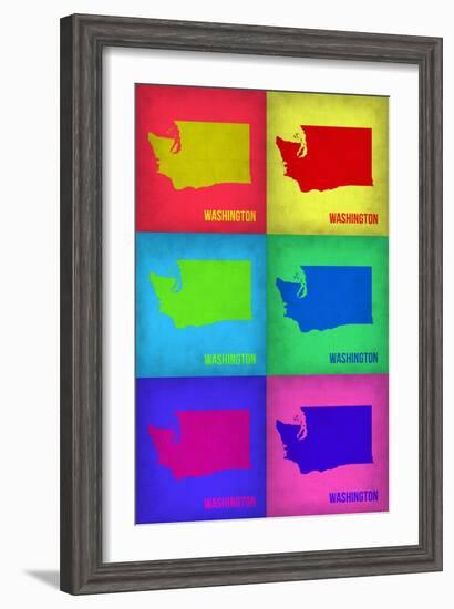 Washington Pop Art Map 1-NaxArt-Framed Art Print