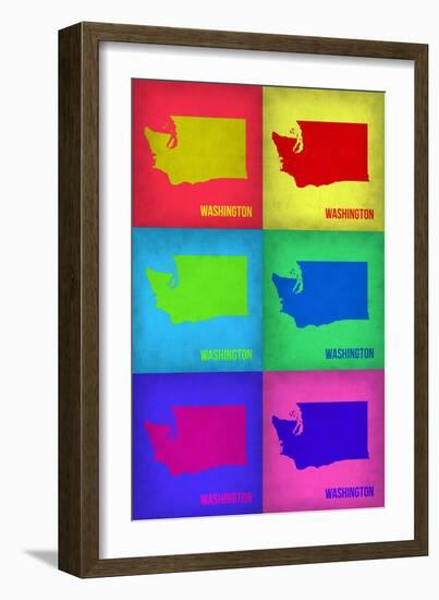 Washington Pop Art Map 1-NaxArt-Framed Art Print