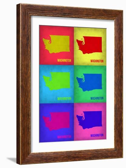 Washington Pop Art Map 1-NaxArt-Framed Art Print