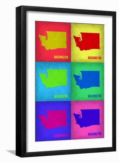 Washington Pop Art Map 1-NaxArt-Framed Art Print