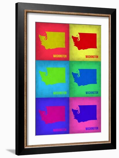 Washington Pop Art Map 1-NaxArt-Framed Art Print