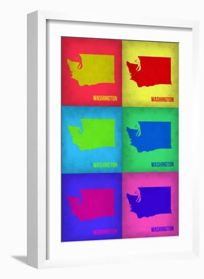 Washington Pop Art Map 1-NaxArt-Framed Art Print