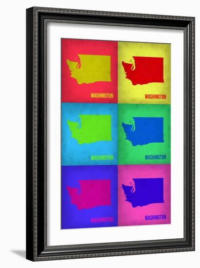 Washington Pop Art Map 1-NaxArt-Framed Art Print