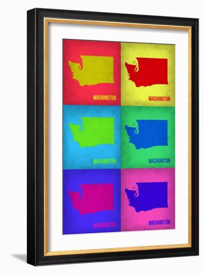 Washington Pop Art Map 1-NaxArt-Framed Art Print