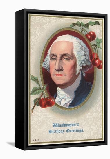 Washington's Birthday Greetings Postcard-null-Framed Premier Image Canvas