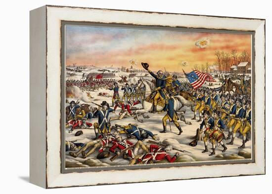 Washington's Charge at the Battle of Princeton-null-Framed Premier Image Canvas