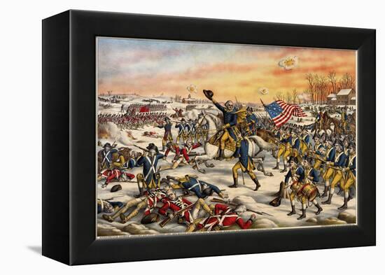 Washington's Charge at the Battle of Princeton-null-Framed Premier Image Canvas