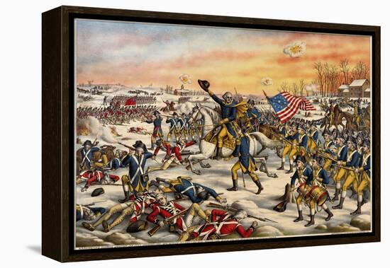 Washington's Charge at the Battle of Princeton-null-Framed Premier Image Canvas