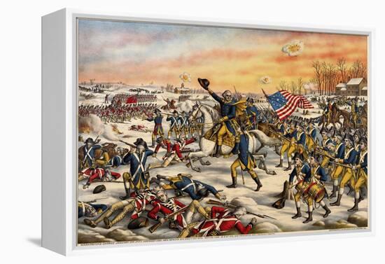 Washington's Charge at the Battle of Princeton-null-Framed Premier Image Canvas