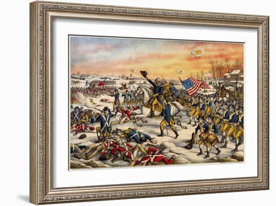 Washington's Charge at the Battle of Princeton-null-Framed Giclee Print