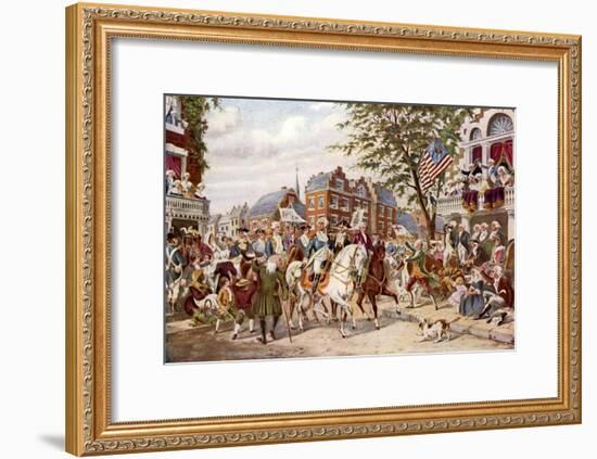 Washington's Entry into New York, 23 April 1789-null-Framed Giclee Print