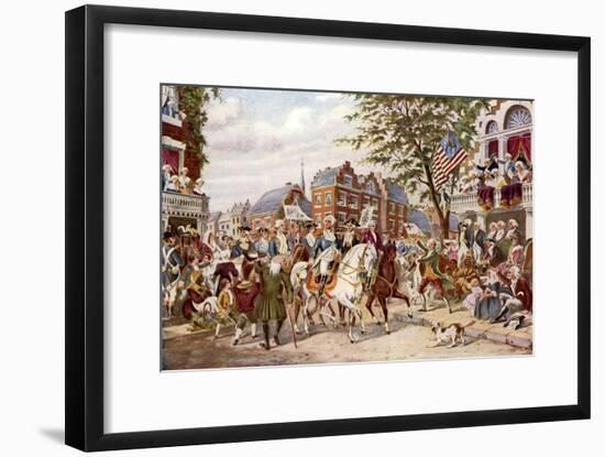 Washington's Entry into New York, 23 April 1789-null-Framed Giclee Print