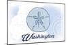 Washington - Sand Dollar - Blue - Coastal Icon-Lantern Press-Mounted Art Print