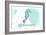Washington - Seahorse - Teal - Coastal Icon-Lantern Press-Framed Art Print