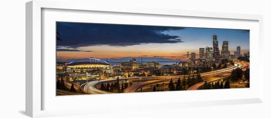 Washington, Seattle. Sweeping Sunset View over Downtown Seattle-Gary Luhm-Framed Photographic Print