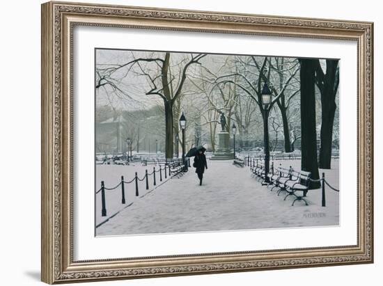 Washington Square Park in the Snow, 2014-Max Ferguson-Framed Giclee Print