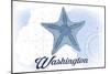 Washington - Starfish - Blue - Coastal Icon-Lantern Press-Mounted Art Print