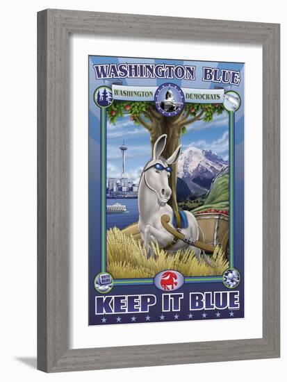 Washington State, Keep It Blue-Richard Kelly-Framed Art Print