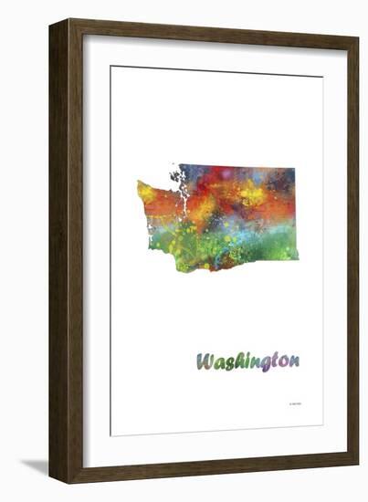 Washington State Map 1-Marlene Watson-Framed Giclee Print