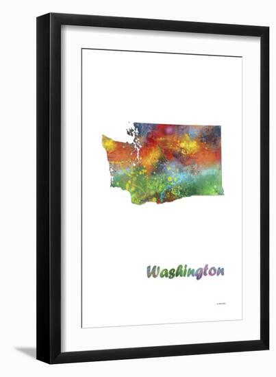 Washington State Map 1-Marlene Watson-Framed Giclee Print