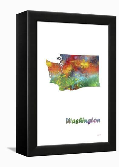 Washington State Map 1-Marlene Watson-Framed Premier Image Canvas