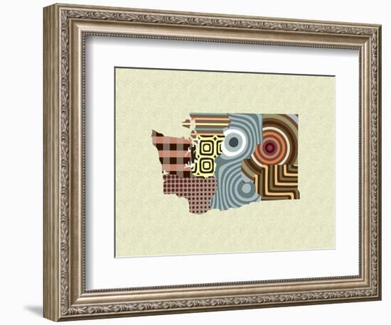 Washington State Map-Lanre Adefioye-Framed Giclee Print