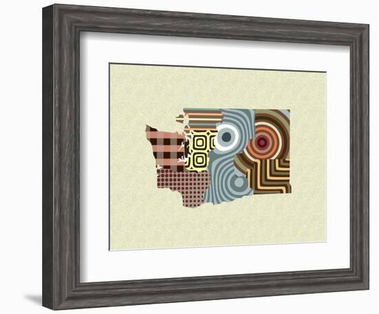 Washington State Map-Lanre Adefioye-Framed Giclee Print