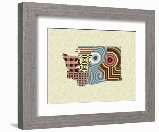 Washington State Map-Lanre Adefioye-Framed Giclee Print