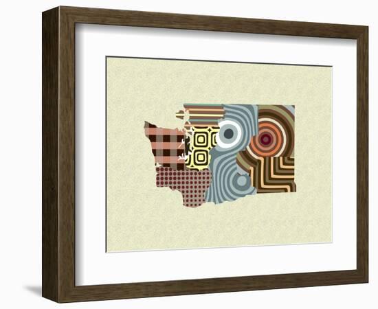 Washington State Map-Lanre Adefioye-Framed Giclee Print