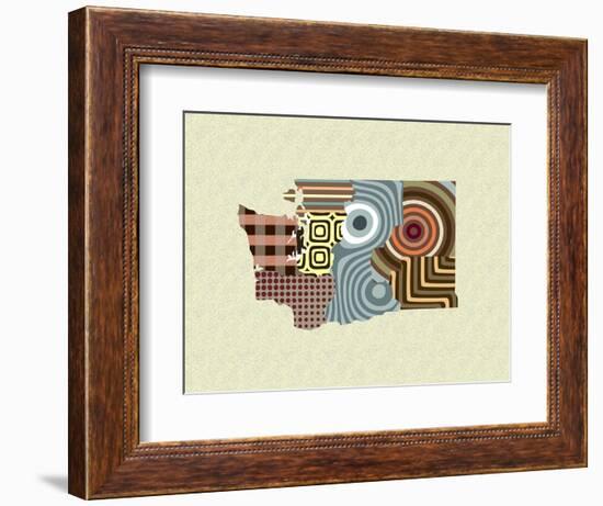 Washington State Map-Lanre Adefioye-Framed Giclee Print