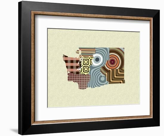 Washington State Map-Lanre Adefioye-Framed Giclee Print