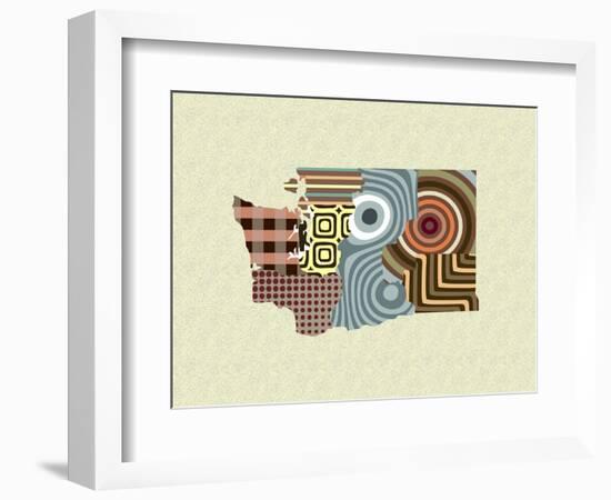 Washington State Map-Lanre Adefioye-Framed Giclee Print