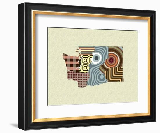 Washington State Map-Lanre Adefioye-Framed Giclee Print